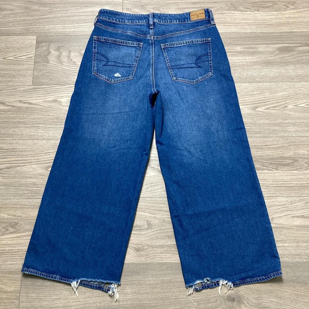 American Eagle Super High-Rise Baggy Wide Leg Ankle Size 8 Short - Picture 6 of 8